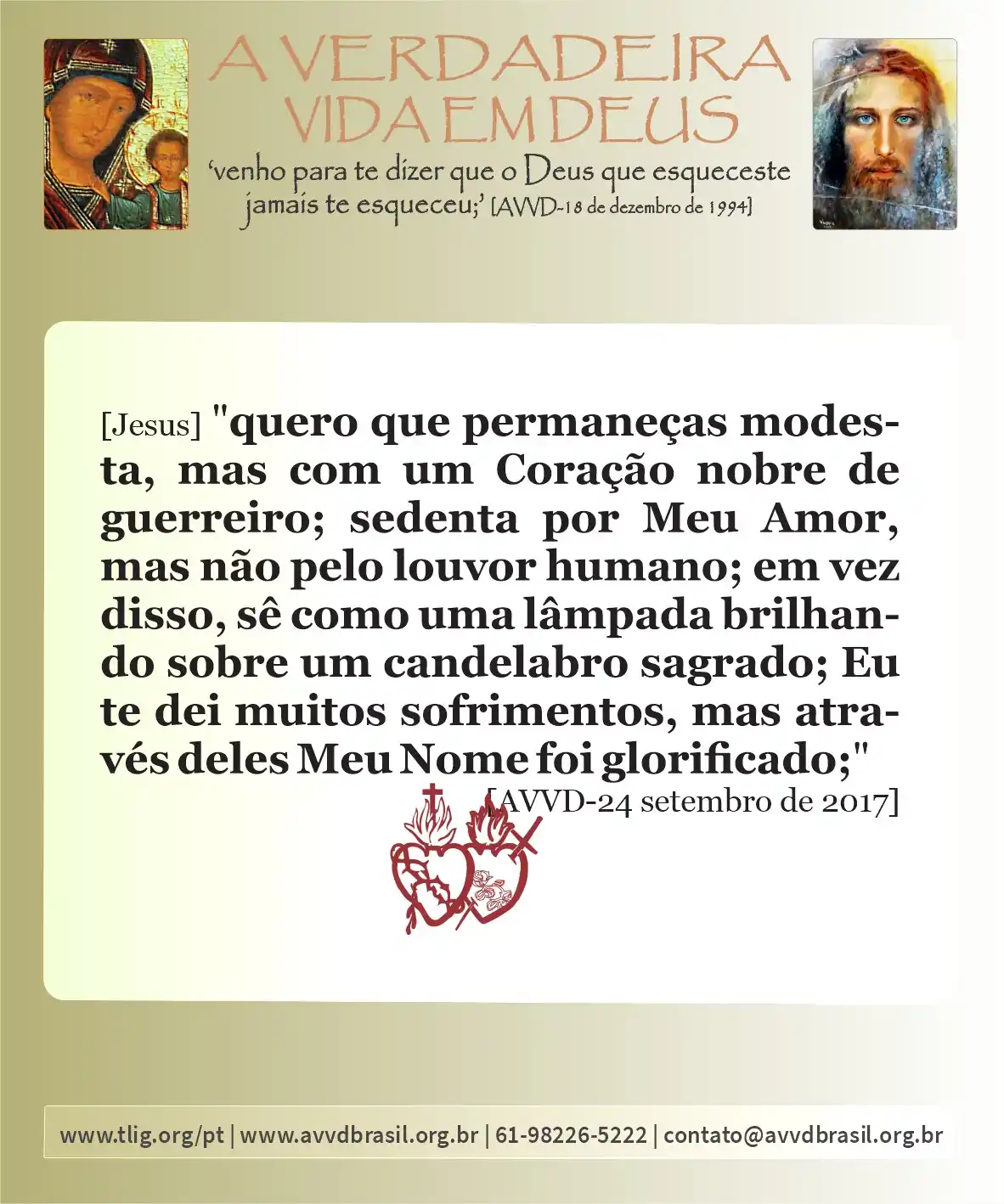 AVVDBrasil: Nossos Dois Corações triunfarão post
