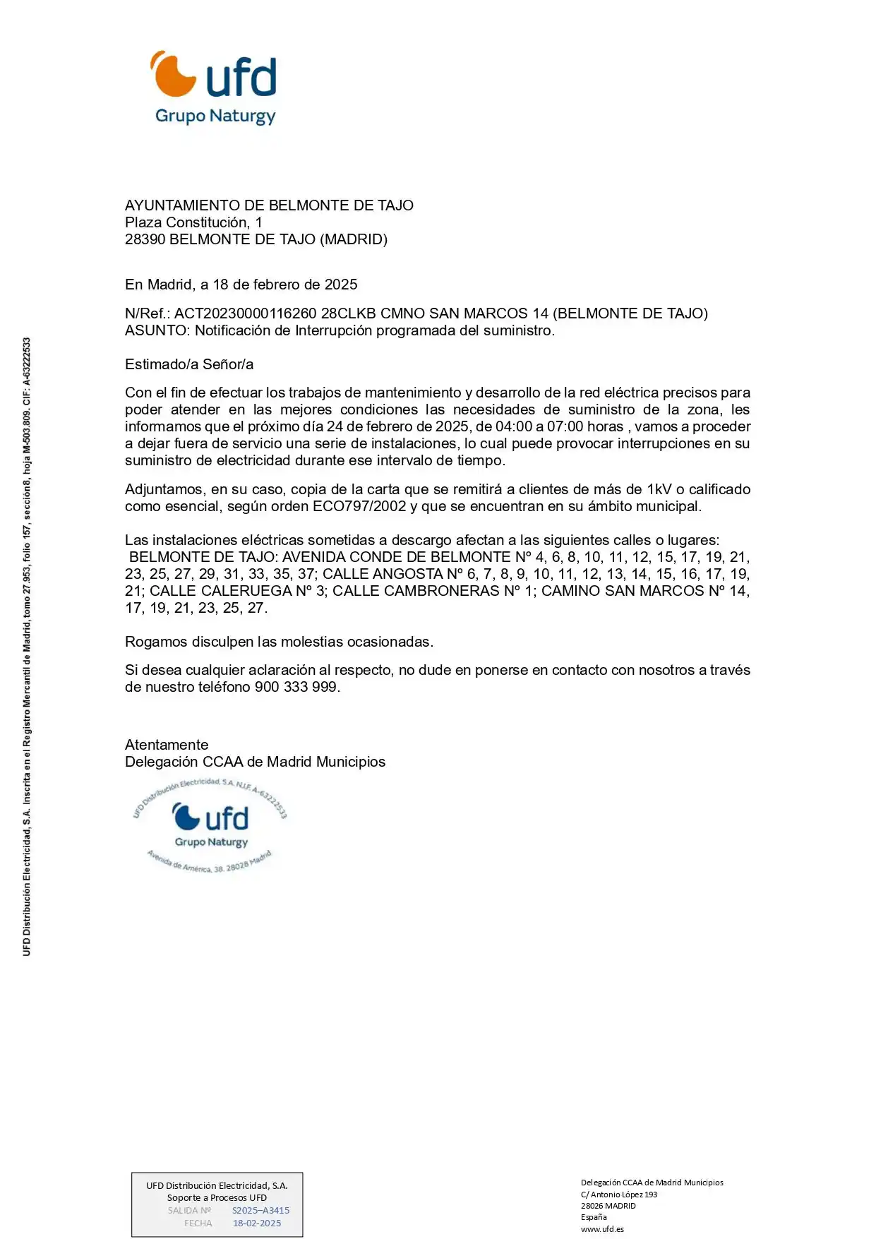 Ayuntamiento de Belmonte de Tajo post