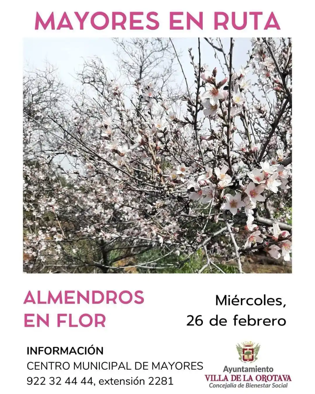 Image from Ayuntamiento de La Orotava: El miércoles 26 de febrero tendrá lugar "Mayores en Ruta" para disfrut...