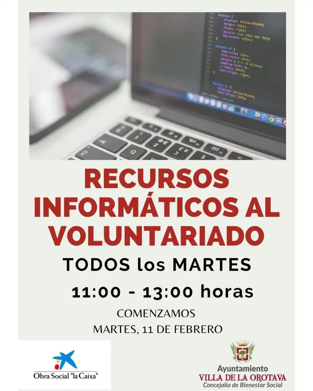 Image from Ayuntamiento de La Orotava: 📢 ¡Nueva formación en La Orotava!  El martes, 11 de febrero, comienza...