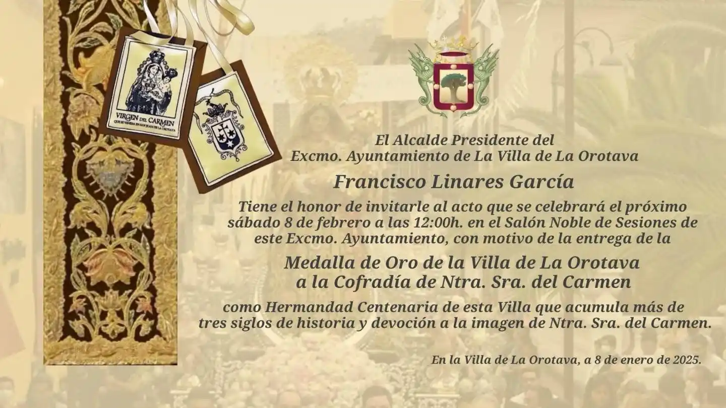 Image from Ayuntamiento de La Orotava: 🏅 Acto de entrega de la *Medalla de Oro de la Villa de La Orotava* a ...