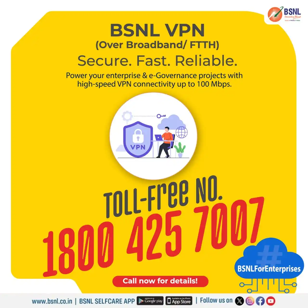Image from Bharat Sanchar Nigam Limited, Chittorgarh: Secure, fast, and reliable — boost your enterprise and e-Governance pr...