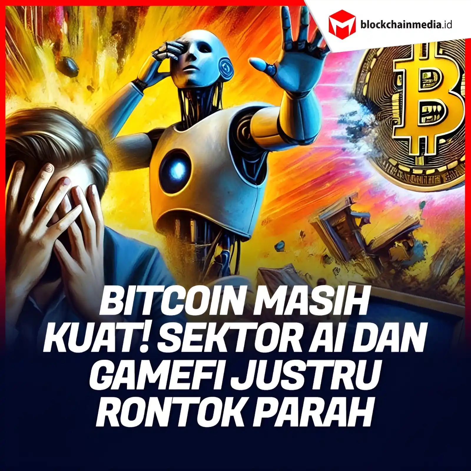 Image from Blockchainmedia.id: Sektor kripto mengalami penurunan besar, dengan AI turun 84 persen dan...