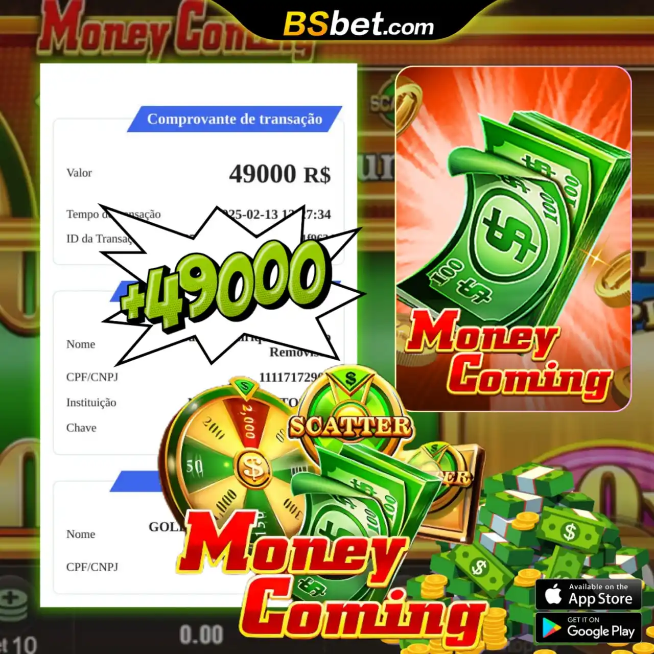 Image from Bsbet | Canal Oficial: 💫 _*BSBET.VIP*_ 💫 ⭐ Parabéns à BSBET por ganhar o super prêmio e sac...