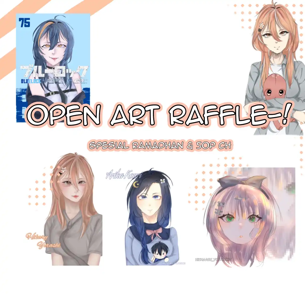 Image from ☆𝐜𝐢𝐞𝐥𝐥𝐲 𝐬𝐡𝐮𝐲𝐮 𝐃'𝐚𝐥𝐩𝐡𝐞𝐮𝐬🐨 LyeRinn♡🦉 •[oc×cc]•: `O P E N  A R T  R A F F L E‼️`  hayy gusi, ak adain art raffle nie🤭 ...