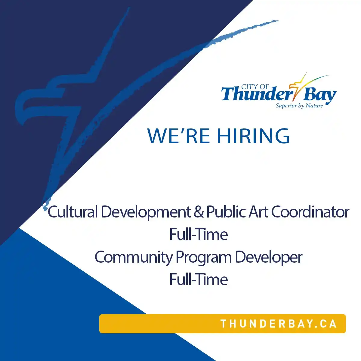 City of Thunder Bay Municipal Jobs post