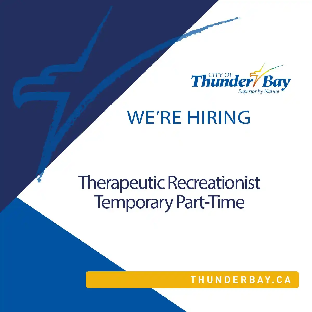 City of Thunder Bay Municipal Jobs post