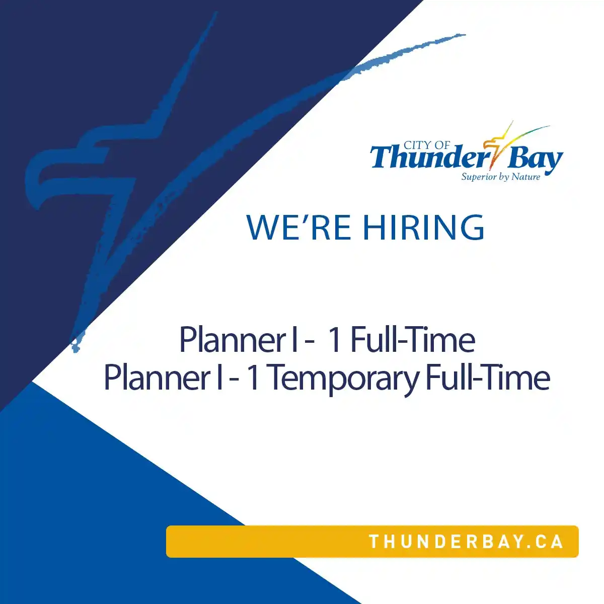 City of Thunder Bay Municipal Jobs post