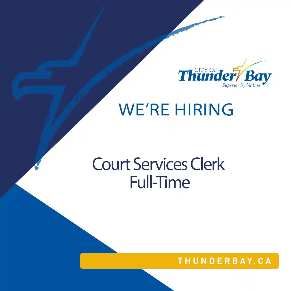 City of Thunder Bay Municipal Jobs post