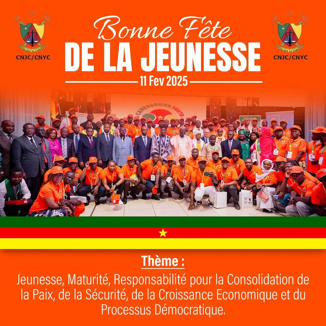 Image from CNJC-CNYC info 🇨🇲Cameroon National Youth Council / Conseil National de la Jeunesse Du Cameroun 🇨🇲 : 🇨🇲 Bonne Fête de la Jeunesse ! 🇨🇲 En cette journée spéciale, nous...