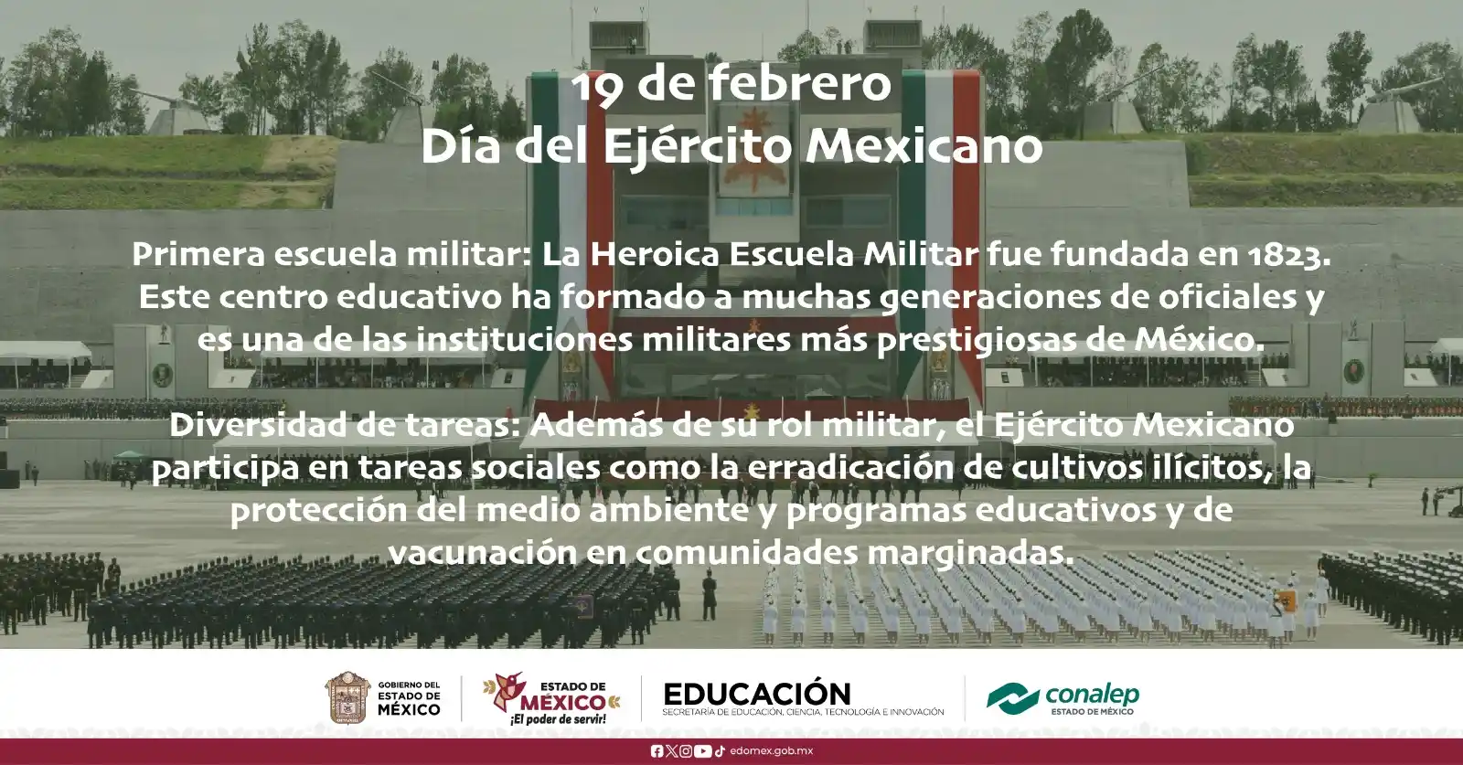 Image from CONALEP EDOMEX 🐺: Día del Ejército Mexicano 🎖️ Honor, valor y compromiso han forjado a...