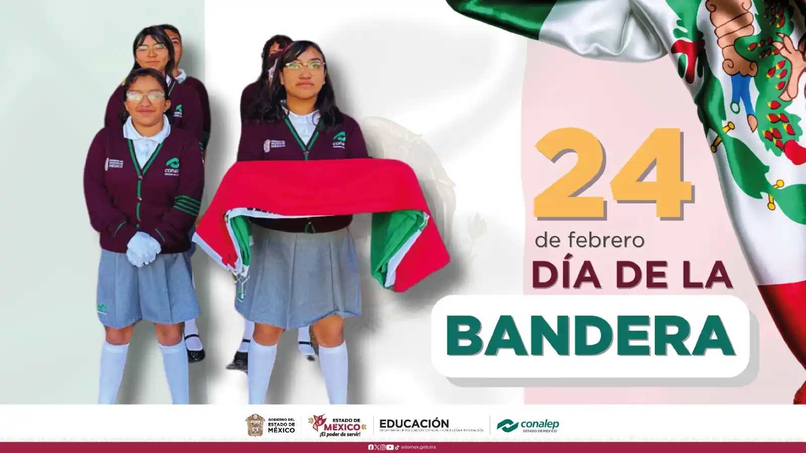 Image from CONALEP EDOMEX 🐺: 🇲🇽🎉 ¡Orgullo que ondea en lo más alto! 🎉🇲🇽 Hoy, 24 de febrero, ...