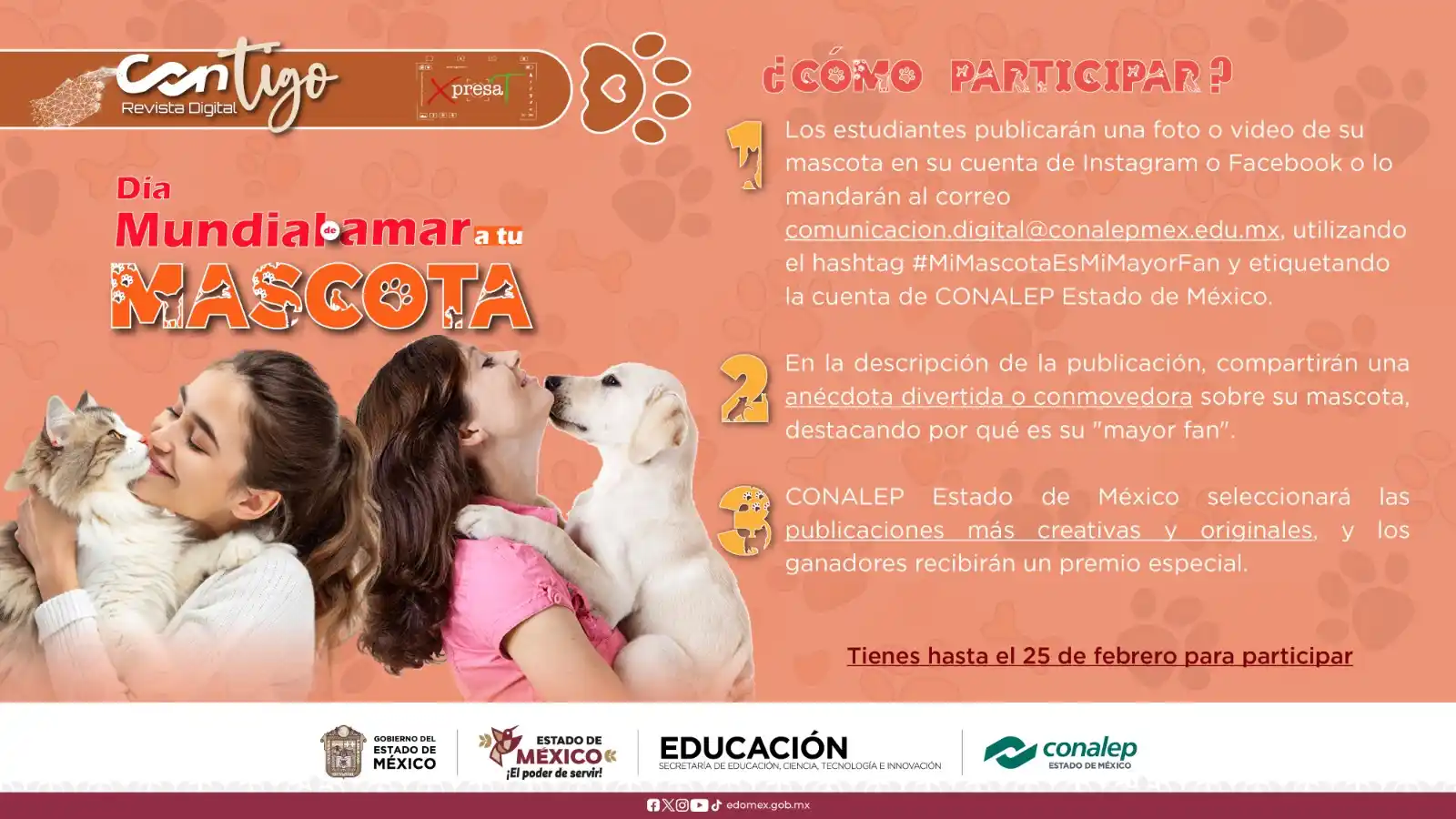 Image from CONALEP EDOMEX 🐺: 🐾📸 ¡Tu mascota es tu mayor fan y queremos conocerla! 🐶🐱 Con motiv...