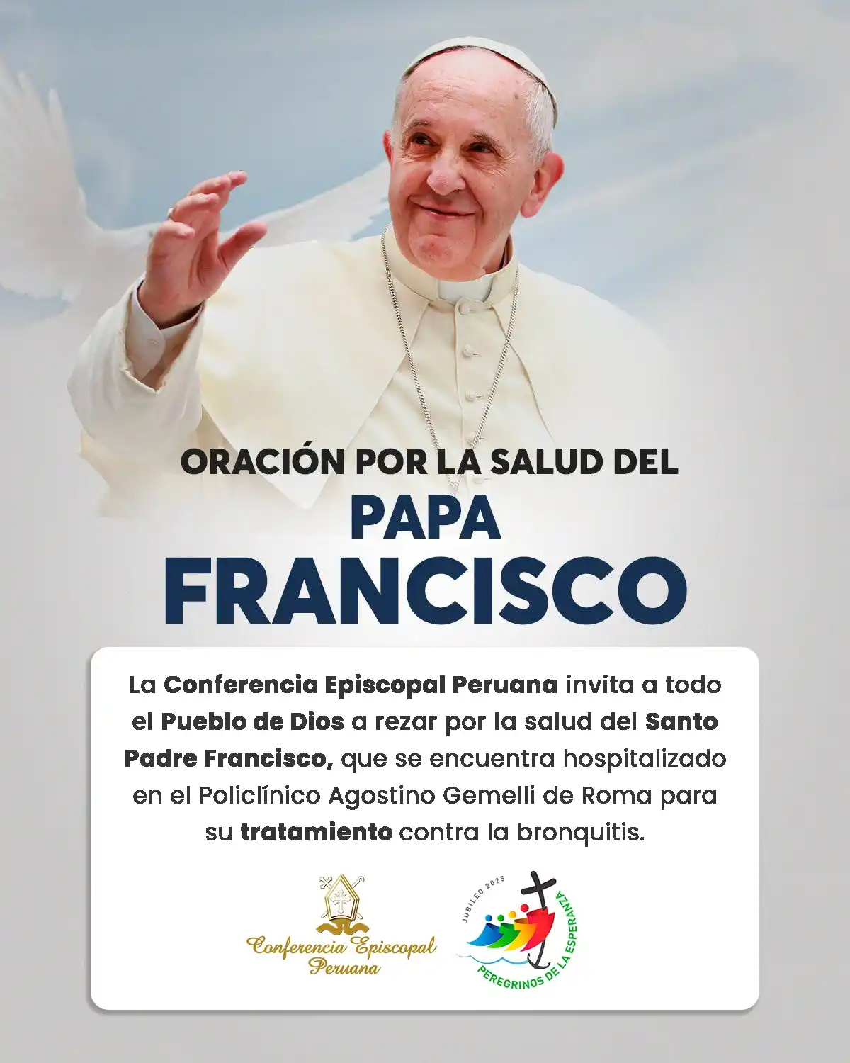 Image from Conferencia Episcopal Peruana: 🙏 La Conferencia Episcopal Peruana pide al pueblo de Dios rezar por l...