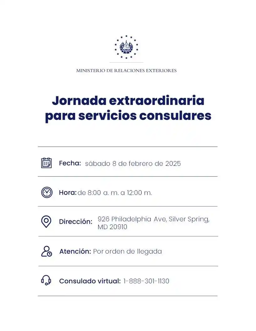Consulado General de El Salvador en Silver Spring, MD post