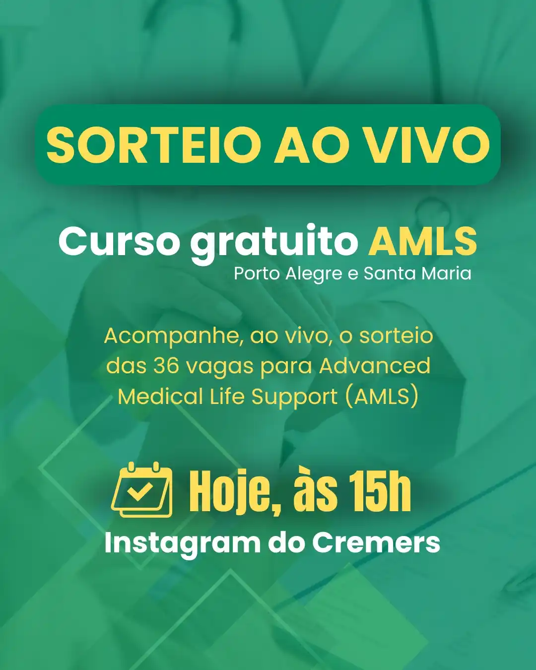 Image from Cremers: ❕ É daqui a pouco! 🏃♀️🏃 Nesta segunda (24), o Cremers realiza o sor...