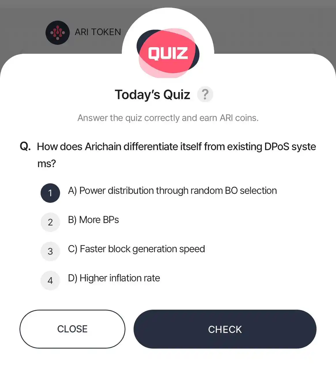 Image from Crypto Republik 🐵🍌: Today’s ari wallet quiz answer   Download ari wallet from PlayStore or...
