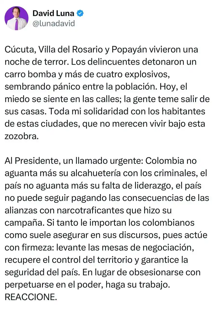 David Luna. Presidente 2026 - 2030 post