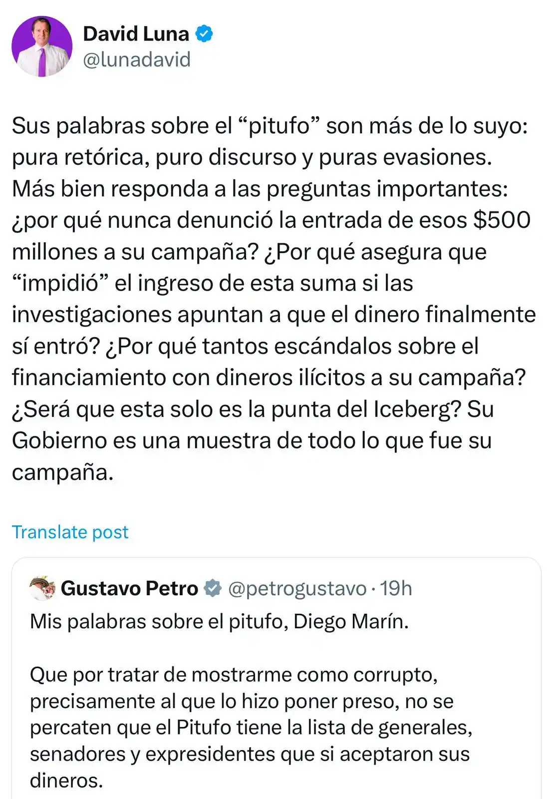 David Luna. Presidente 2026 - 2030 post