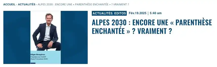 Image from Decideurs du sport PB: Alpes 2030 : Encore une « parenthèse enchantée » ? Vraiment ? S'inscr...