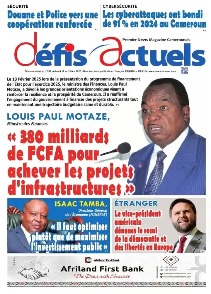 Image from Défis Actuels / News du Cameroun: 📰 Retrouvez désormais votre journal DÉFIS ACTUELS sur Newsstand Onlin...