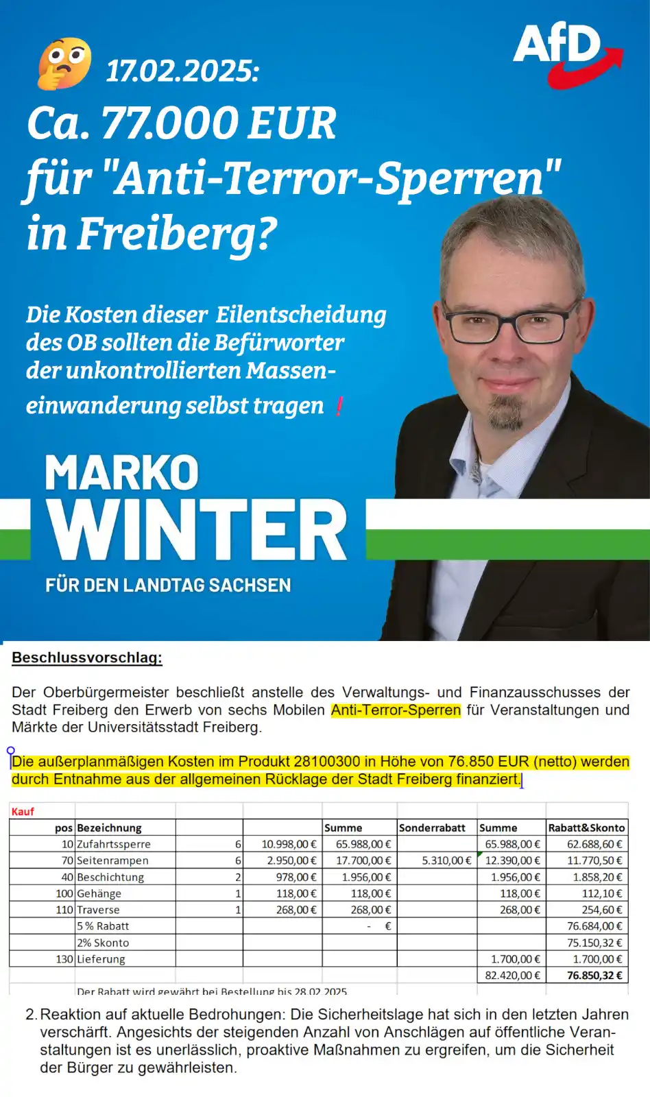 DEITSCH und FREI - WhatsApp Kanal von Marko Winter, MdL. der AfD post
