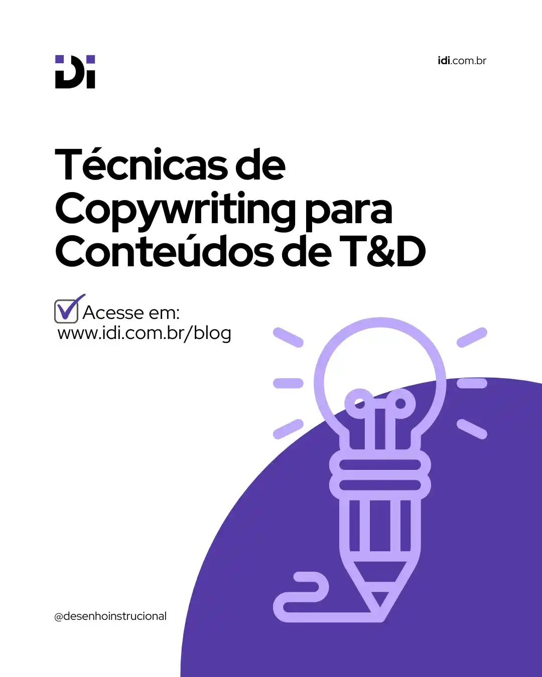 Desenho Instrucional  post