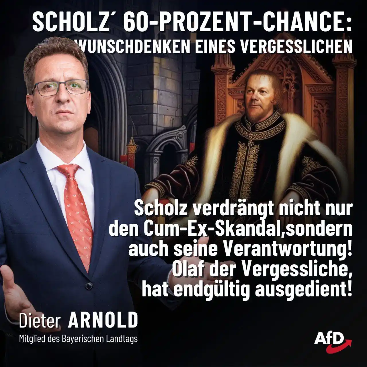 Image from Dieter Arnold MdL: Scholz' 60-Prozent-Chance: Wunschdenken eines Vergesslichen Olaf Scho...