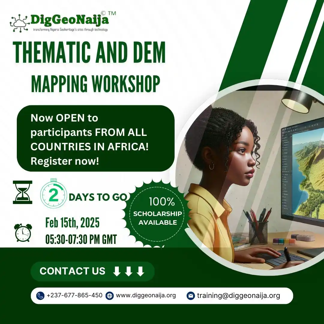 Image from DigGeoNaija: Two days to go! Register for DigGeoNaija’s Thematic & DEM Mapping Work...