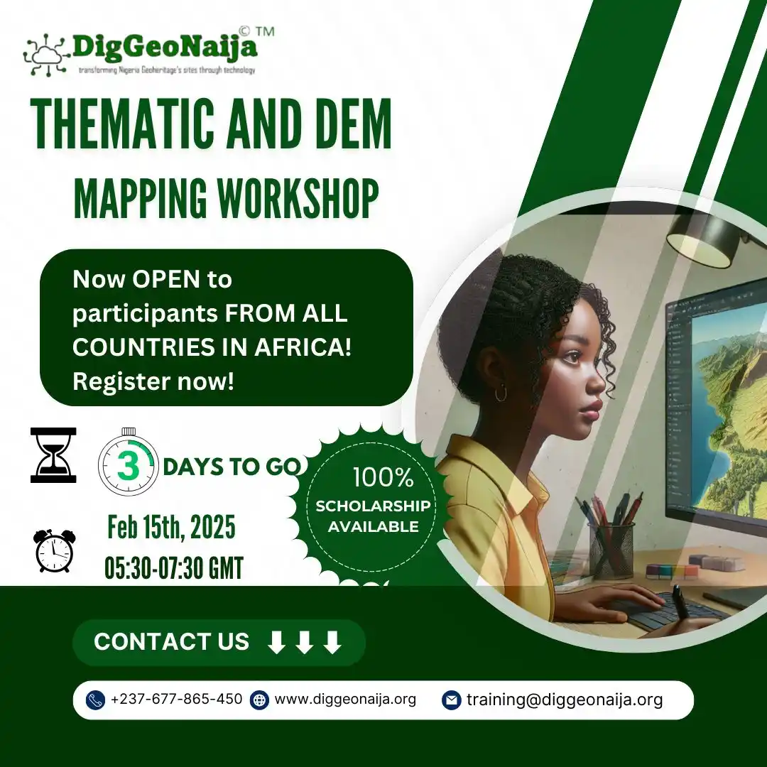 Image from DigGeoNaija: Three days to go. Have you registered? Join our Thematic & DEM Mapping...