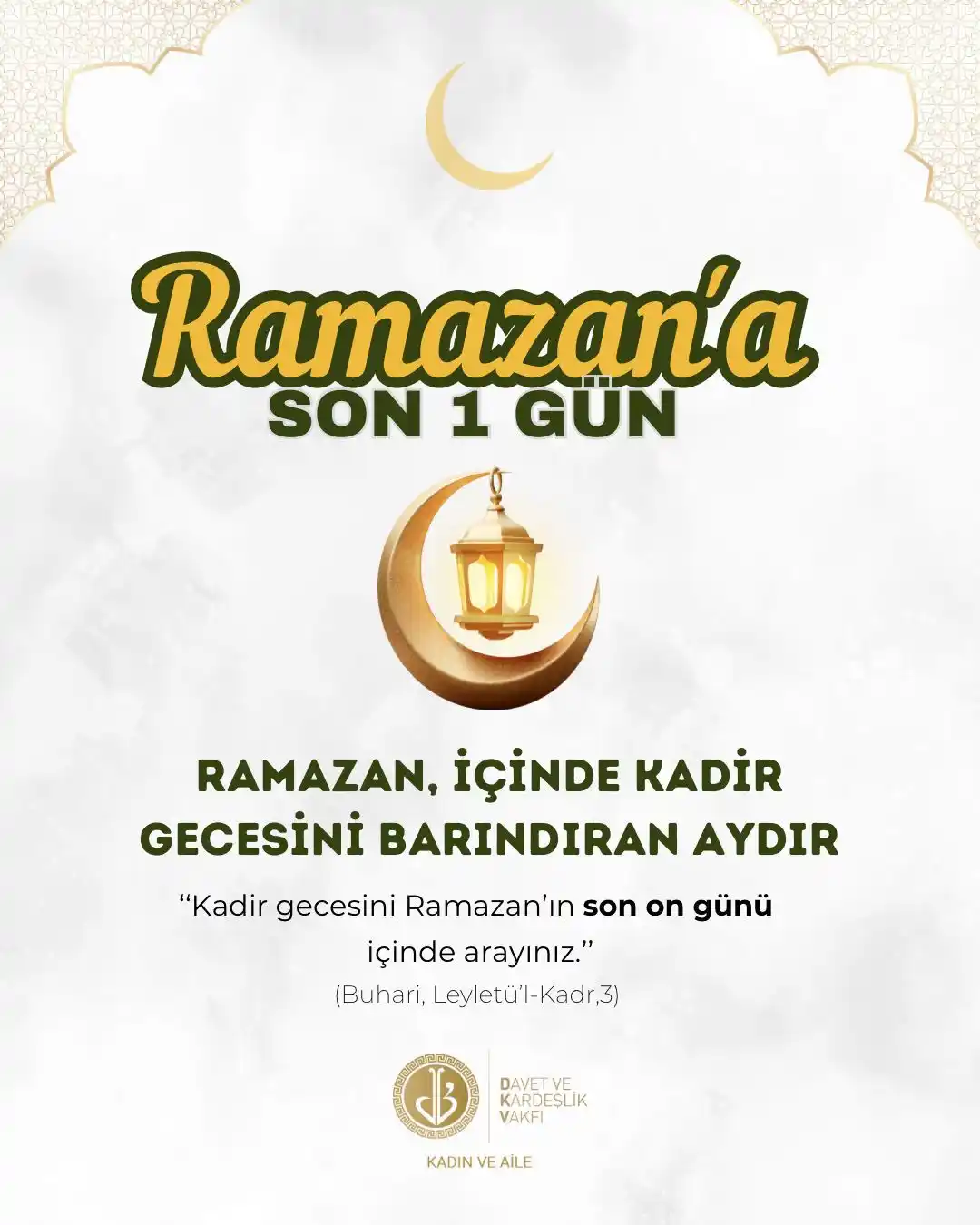 Image from DKV-KADIN VE AİLE: Ramazan’a son bir gün! 🌙 Bereketiyle, rahmetiyle, mağfiretiyle gelen...