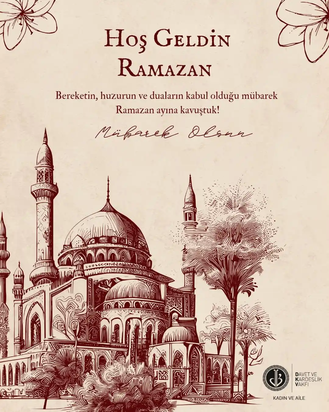 Image from DKV-KADIN VE AİLE: 🌙 Hoş Geldin Ya Şehri Ramazan! Bereketin, huzurun, affın ve duaların...