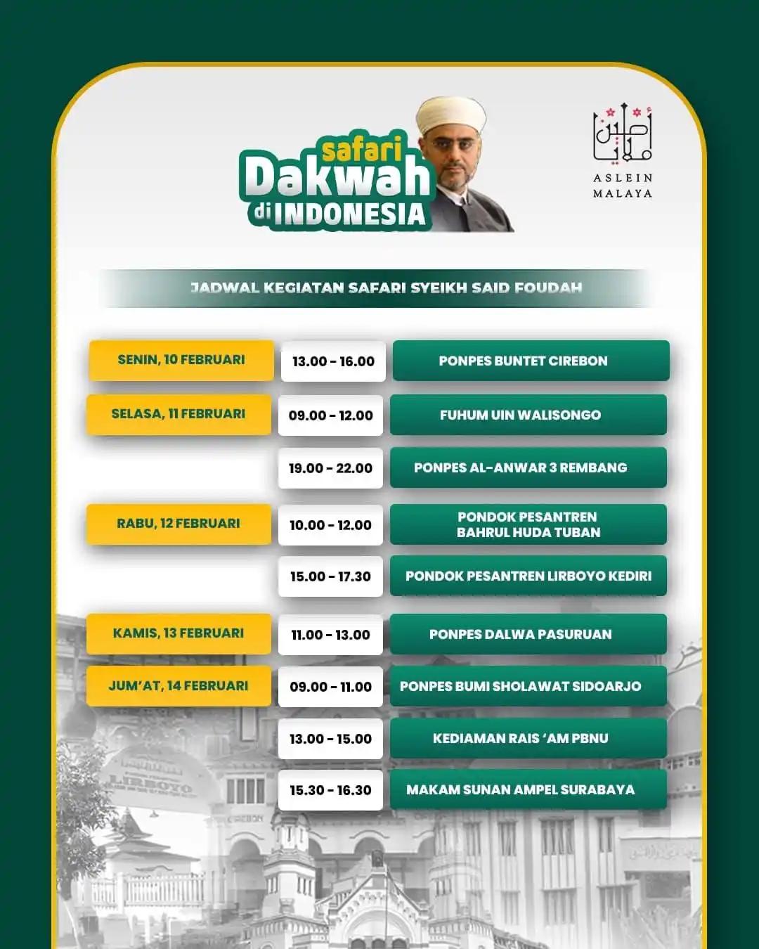 Image from Dr. Al-Habib Ali Baqir Al-Saqqaf Lc., M.A., Ph.D.: 🌏 𝐒𝐚𝐟𝐚𝐫𝐢 𝐃𝐚𝐤𝐰𝐚𝐡 𝐒𝐲𝐞𝐤𝐡 𝐒𝐚'𝐢𝐝 𝐅𝐨𝐮𝐝𝐚𝐡 𝐝𝐢 𝐈...