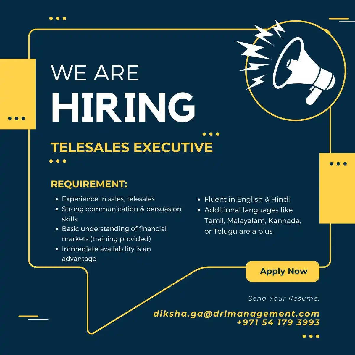 Dubai And Abu Dhabi Jobs post