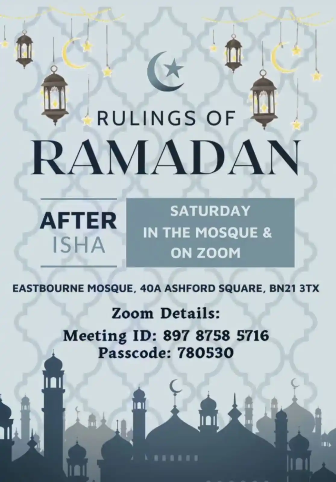 Eastbourne Mosque Announcements post