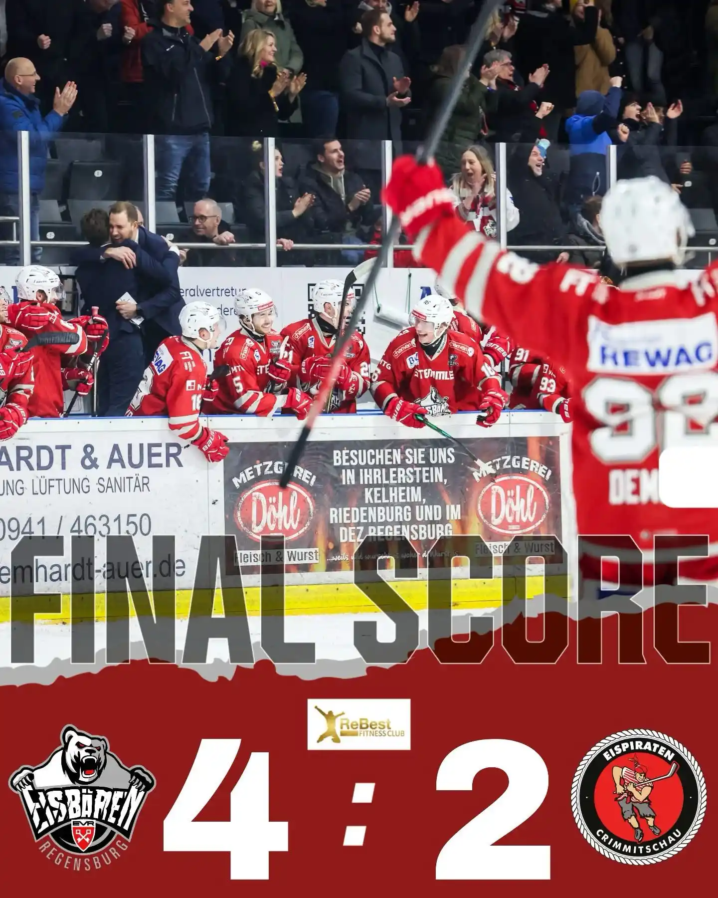 Image from Eisbären Regensburg: WICHTIGER SIEG: EISBÄREN RINGEN CRIMMITSCHAU 4:2 NIEDER! Was für ein ...