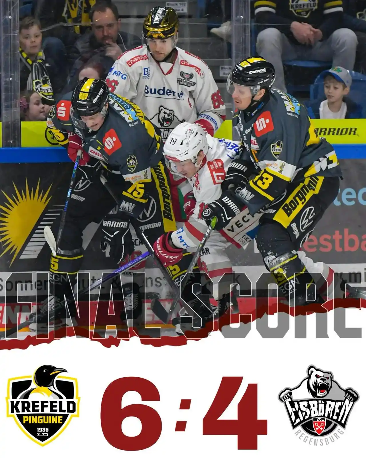 Image from Eisbären Regensburg: KREFELD ZU ABGEKLÄRT: EISBÄREN VERLIEREN 4:6 BEI DEN PINGUINEN Nach e...