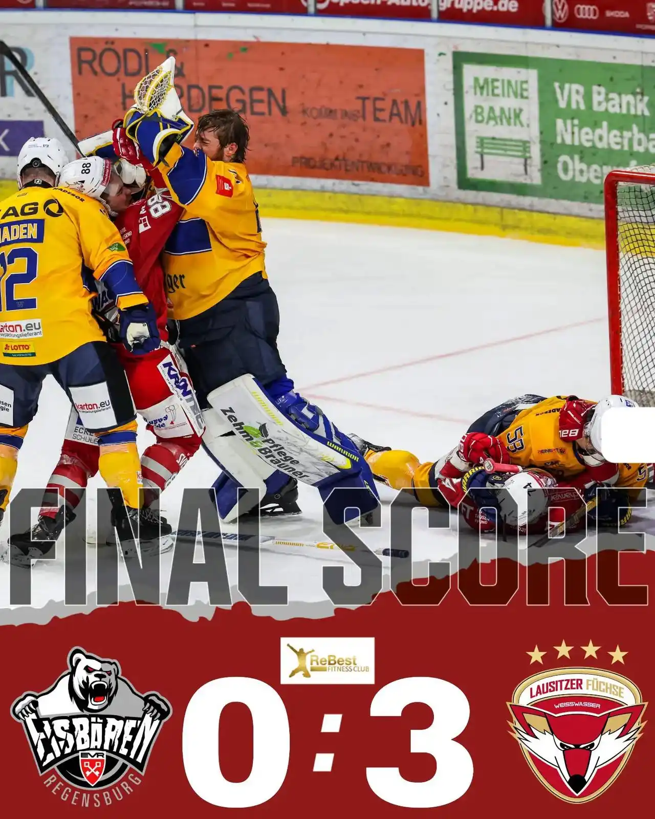Image from Eisbären Regensburg: HITZIGES DUELL ENDET MIT 0:3-NIEDERLAGE: EISBÄREN MÜSSEN SICH FÜCHSEN ...