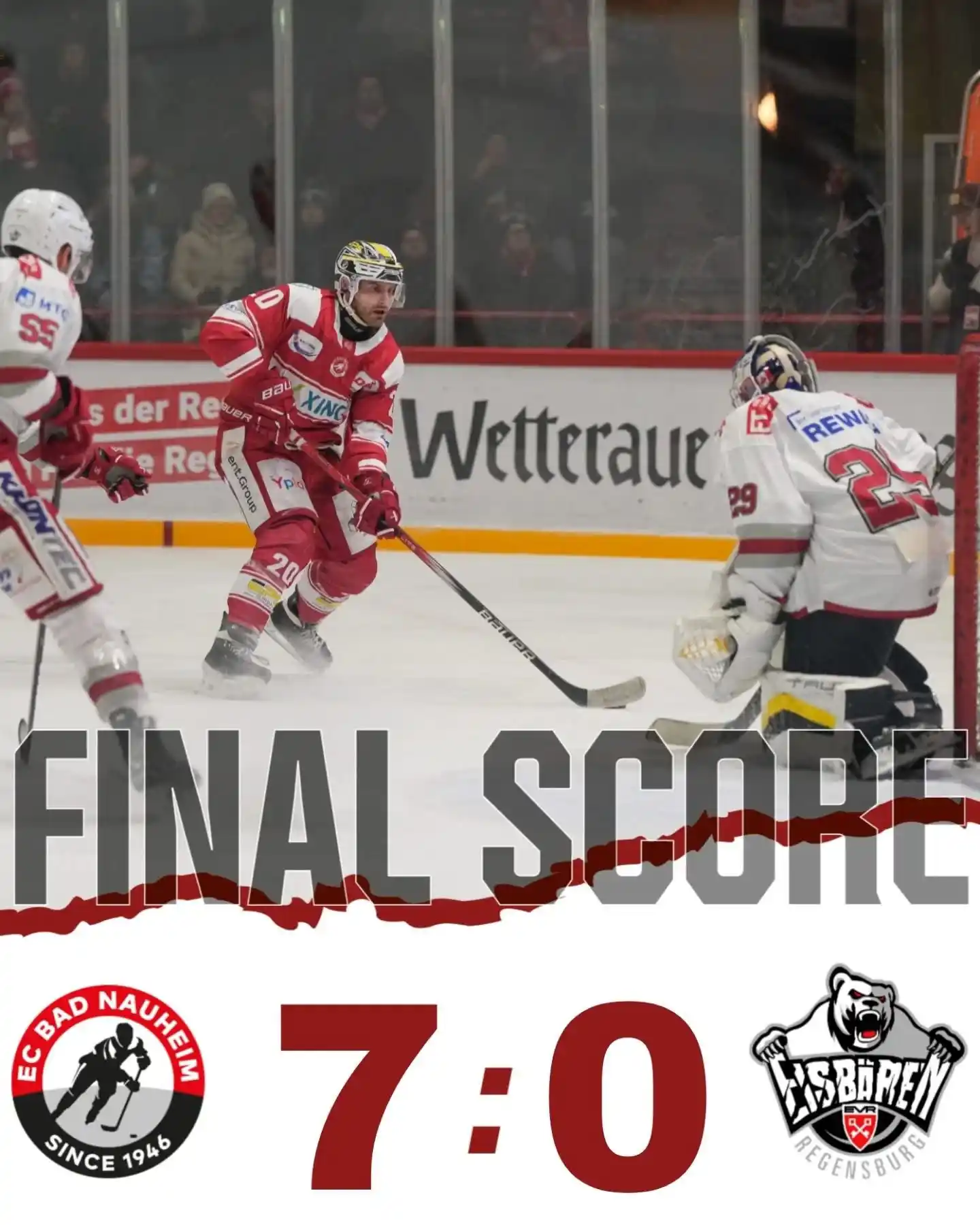 Image from Eisbären Regensburg: HOHE NIEDERLAGE IN BAD NAUHEIM: EISBAREN VERLIEREN 0:7 Deutliches Erg...