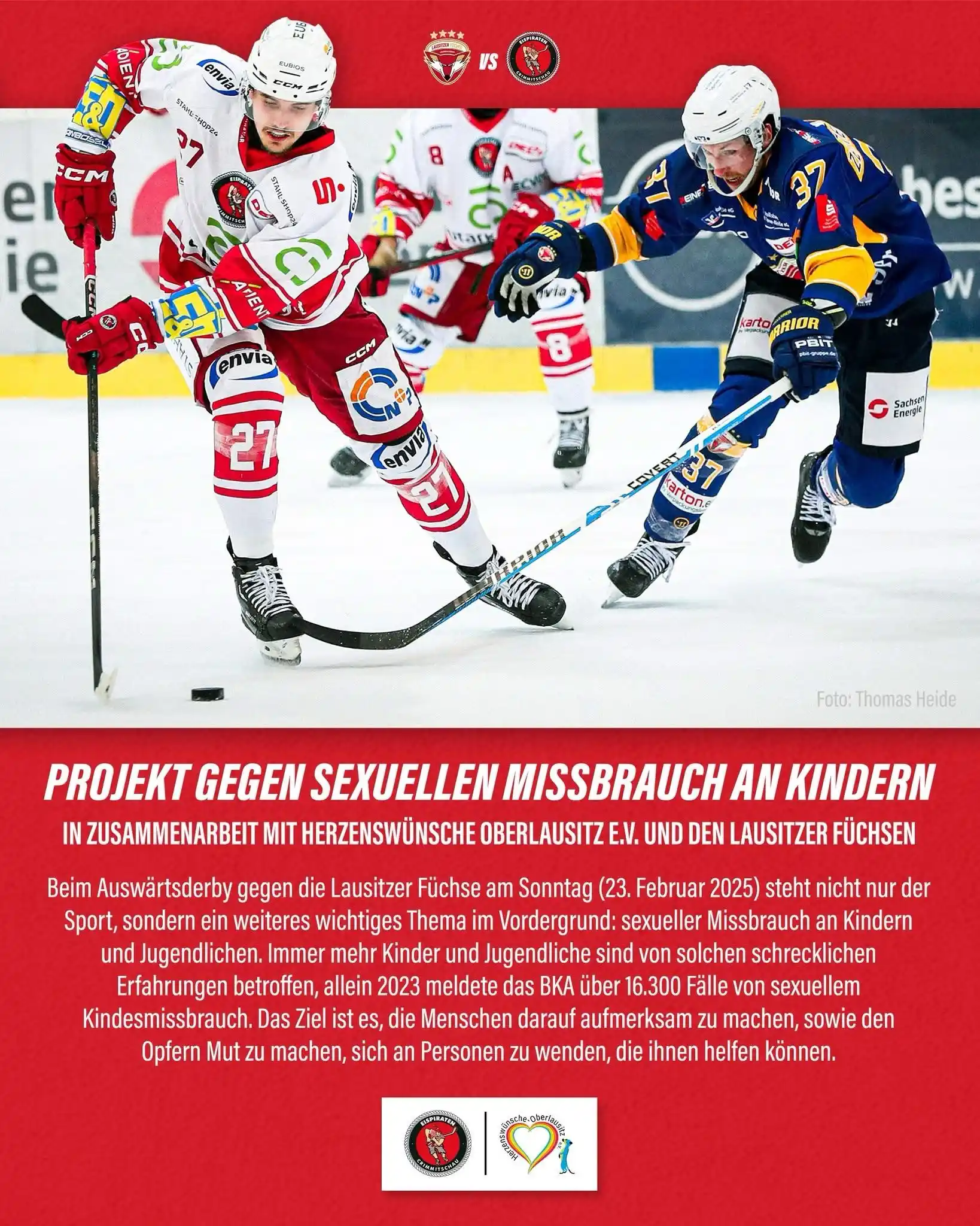 Image from Eispiraten Crimmitschau : Triggerwarnung: Am kommenden Sonntag (23.02.2025) gastieren unsere Eis...