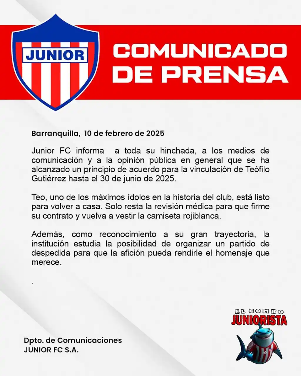 El Combo Juniorista 💪🏻🦈🇦🇹♥️ post