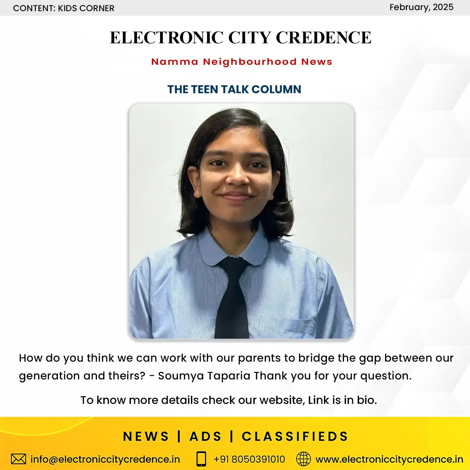 Electronic City Credence post