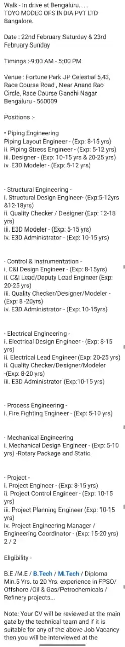 Engineers And Designers Job Updates | OIL and GAS Jobs | EPC Jobs | LNG Jobs | All Engineering Jobs post