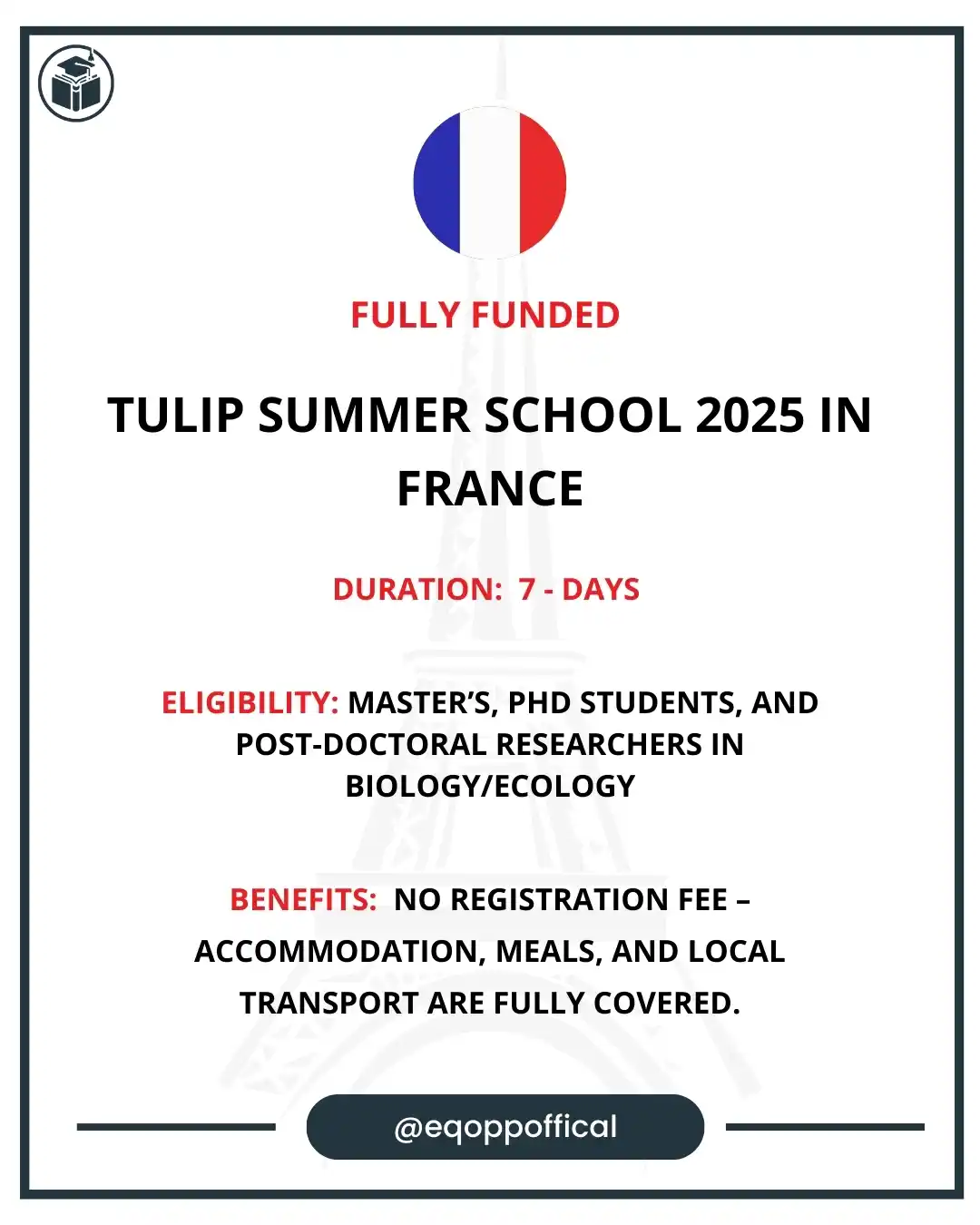 Image from Equal Opportunities: TULIP Summer School 2025 in France | Paid Summer School Apply Here: h...