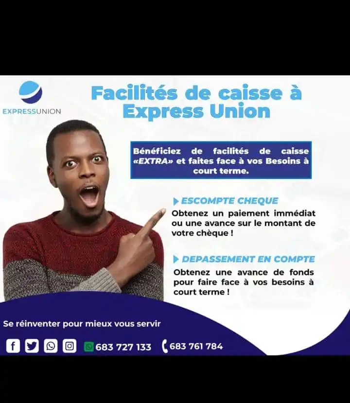 Image from Express Union Finance SA: Pas besoin de stresser 🙂 Les facilités de caisses sont à votre dispos...