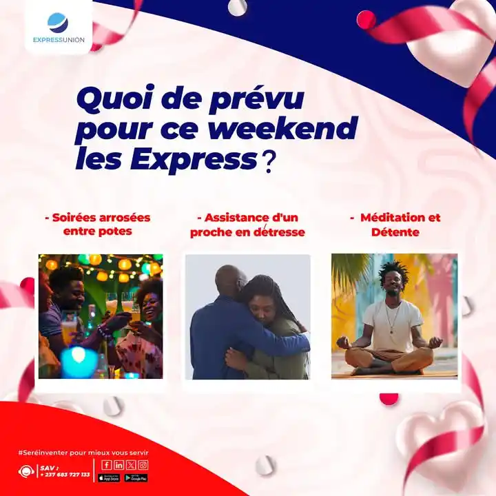 Image from Express Union Finance SA: Dans quelques heures le week-end sera officiel! Alors de quoi de prévu...