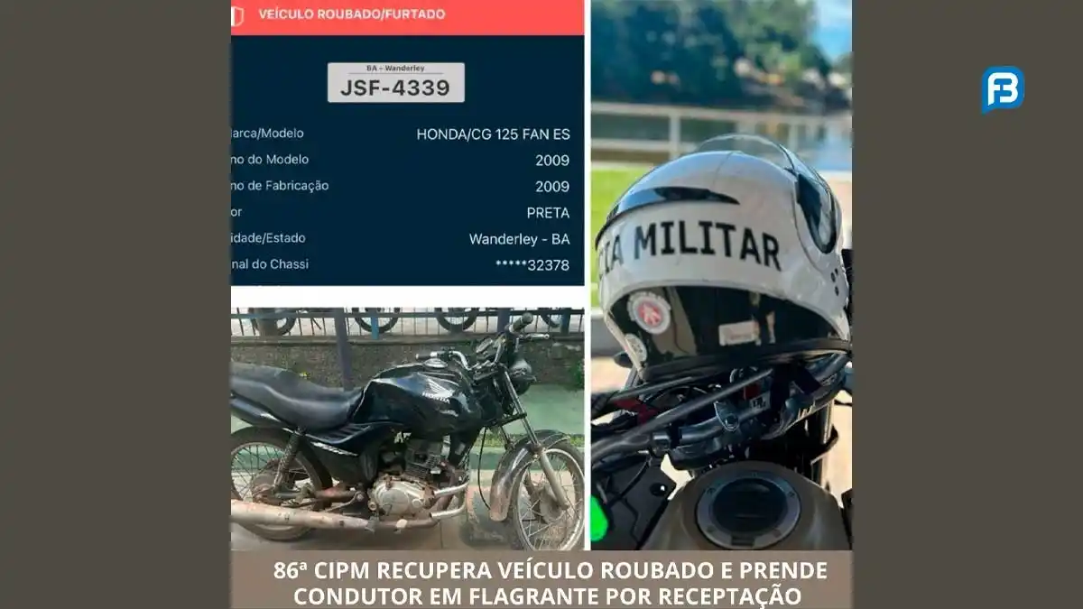 Image from Fala Barreiras, Portal de Notícias: *HOMEM É PRESO EM FLAGRANTE POR RECEPTAÇÃO EM FORMOSA* _86ª CIPM prend...