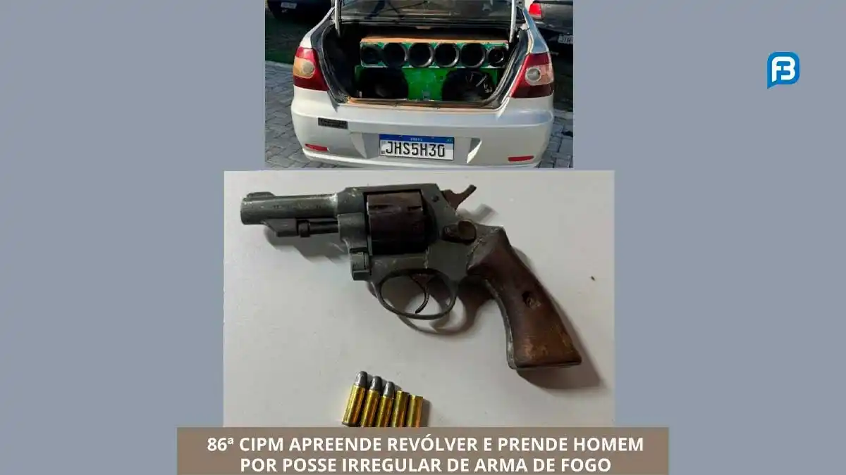 Image from Fala Barreiras, Portal de Notícias: *POLÍCIA MILITAR PRENDE HOMEM POR POSSE IRREGULAR DE ARMA DE FOGO* _Po...