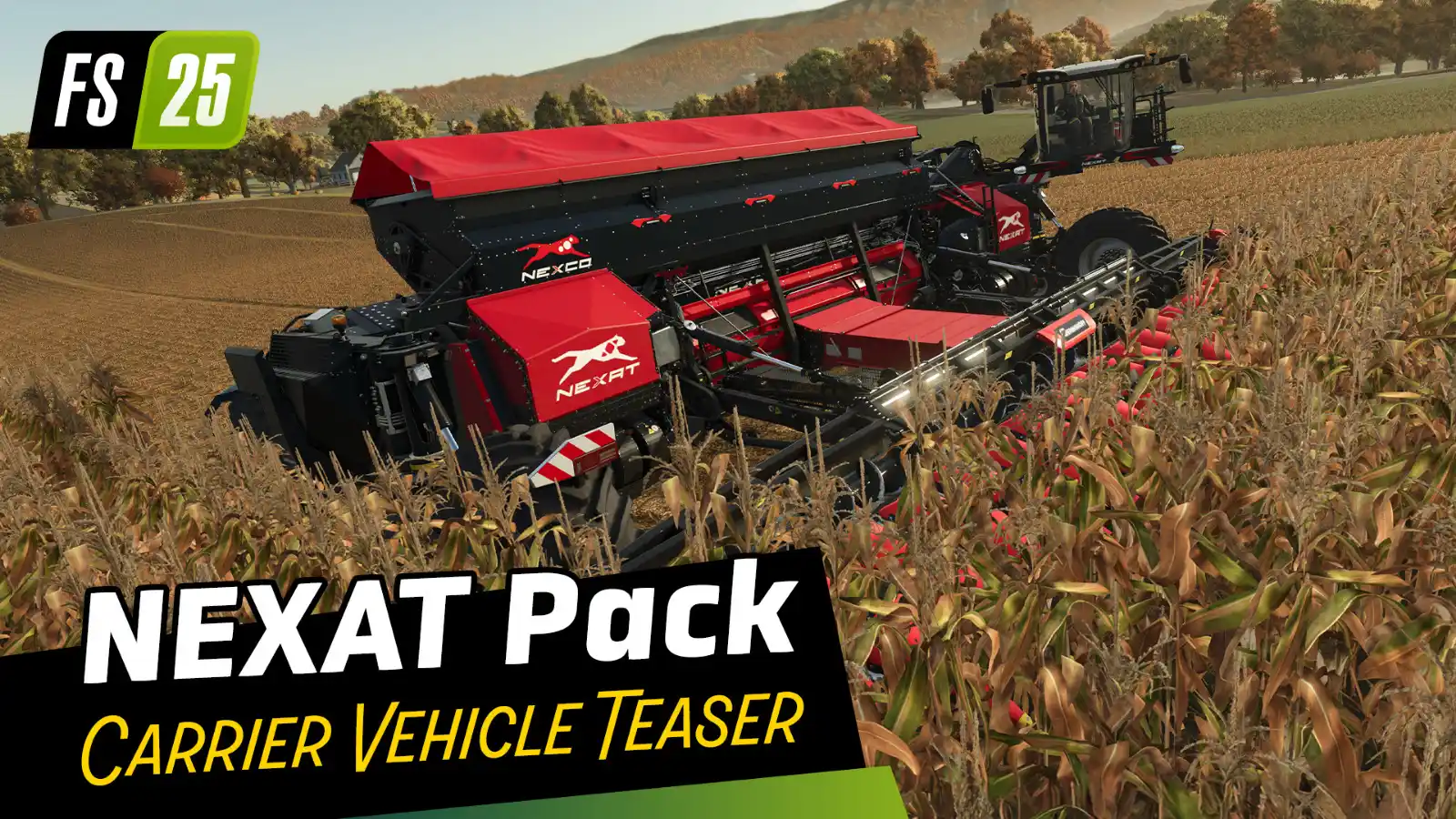 Image from Farming Simulator: 🚜 The NEXAT Pack is almost here! 👀 Watch a small teaser of the Carri...