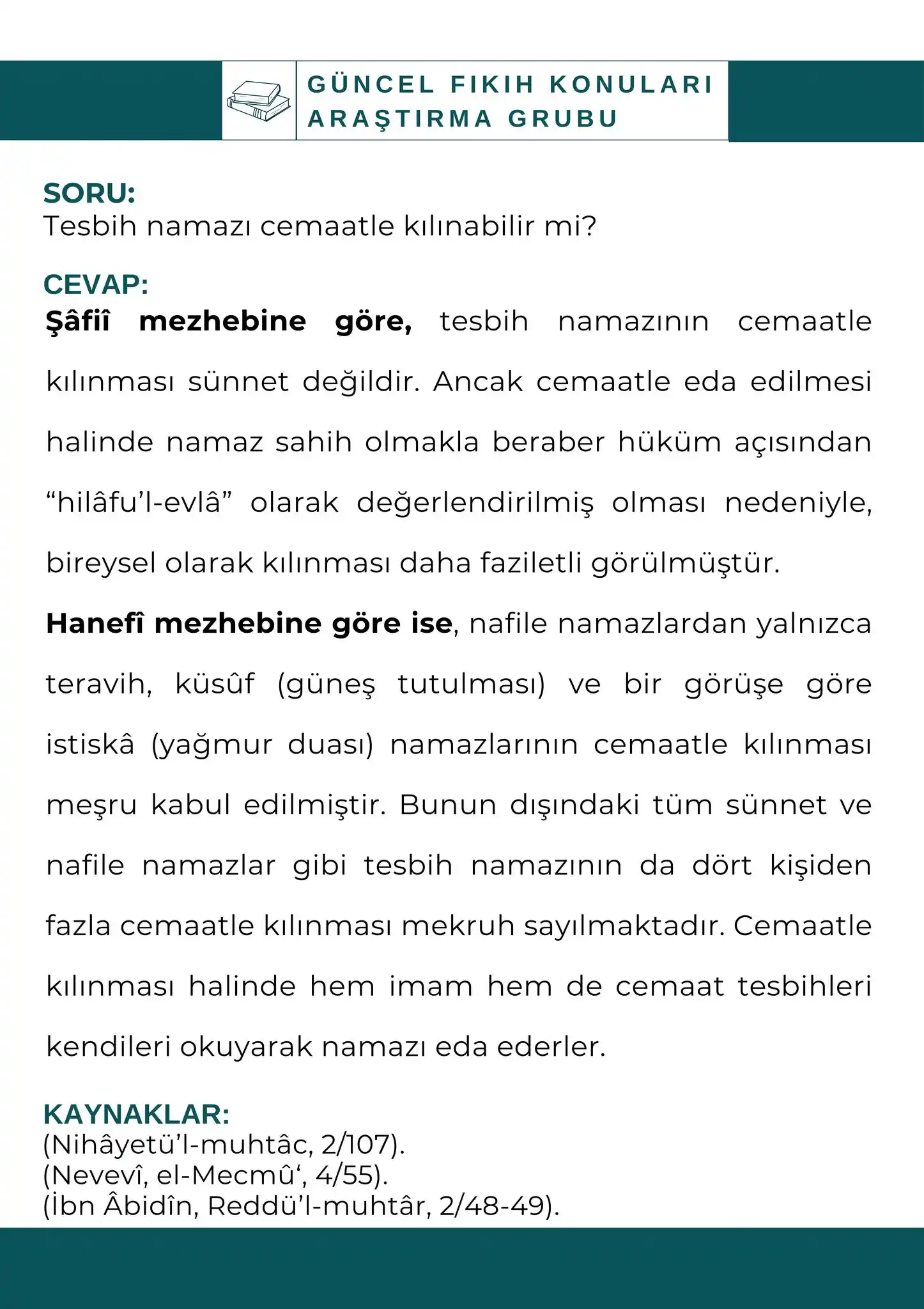 (Güncel Fıkıh Konuları) فقه النوازل  post